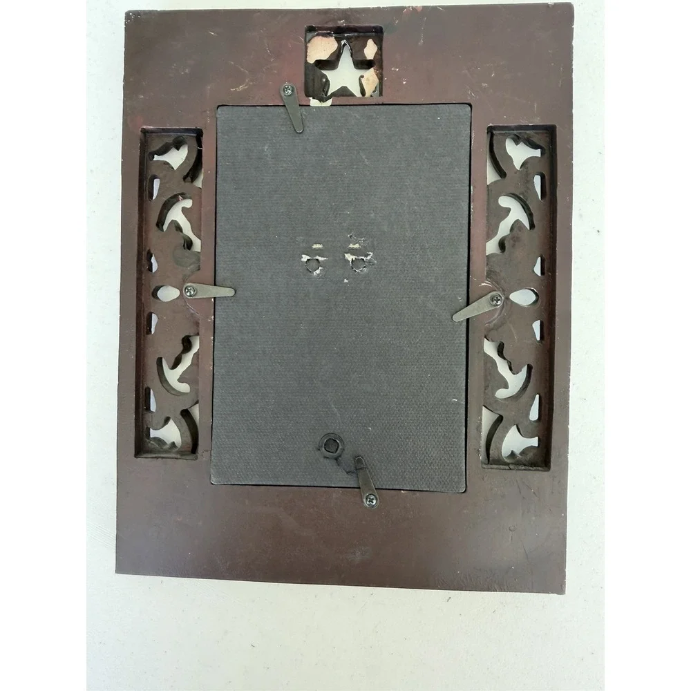 Rustic Teal And Brown Picture Frame READ NOTE